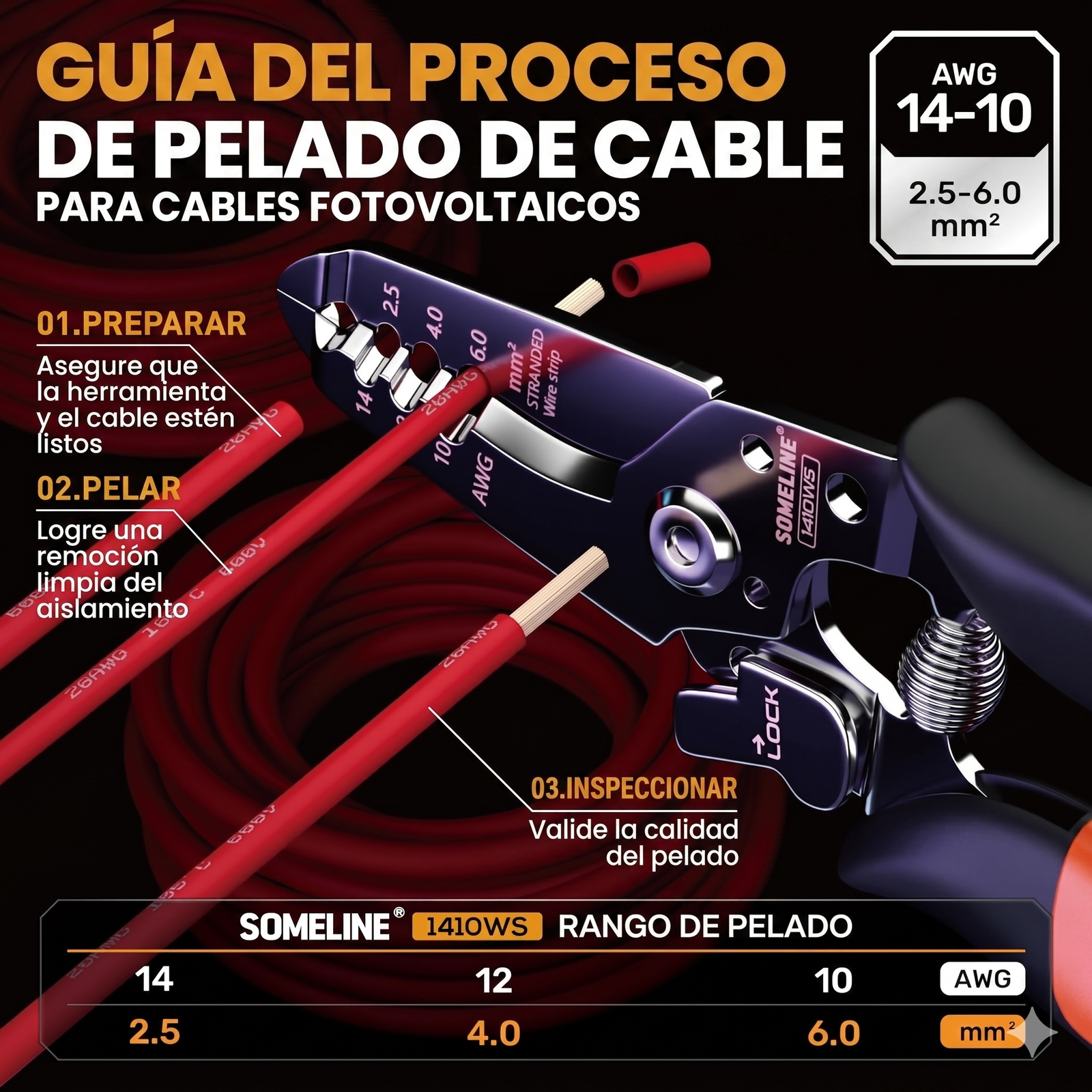 KIT Ponchadora MC4 Profesional + Pelacables + Accesorios + Estuche Viajero - Imagen 3